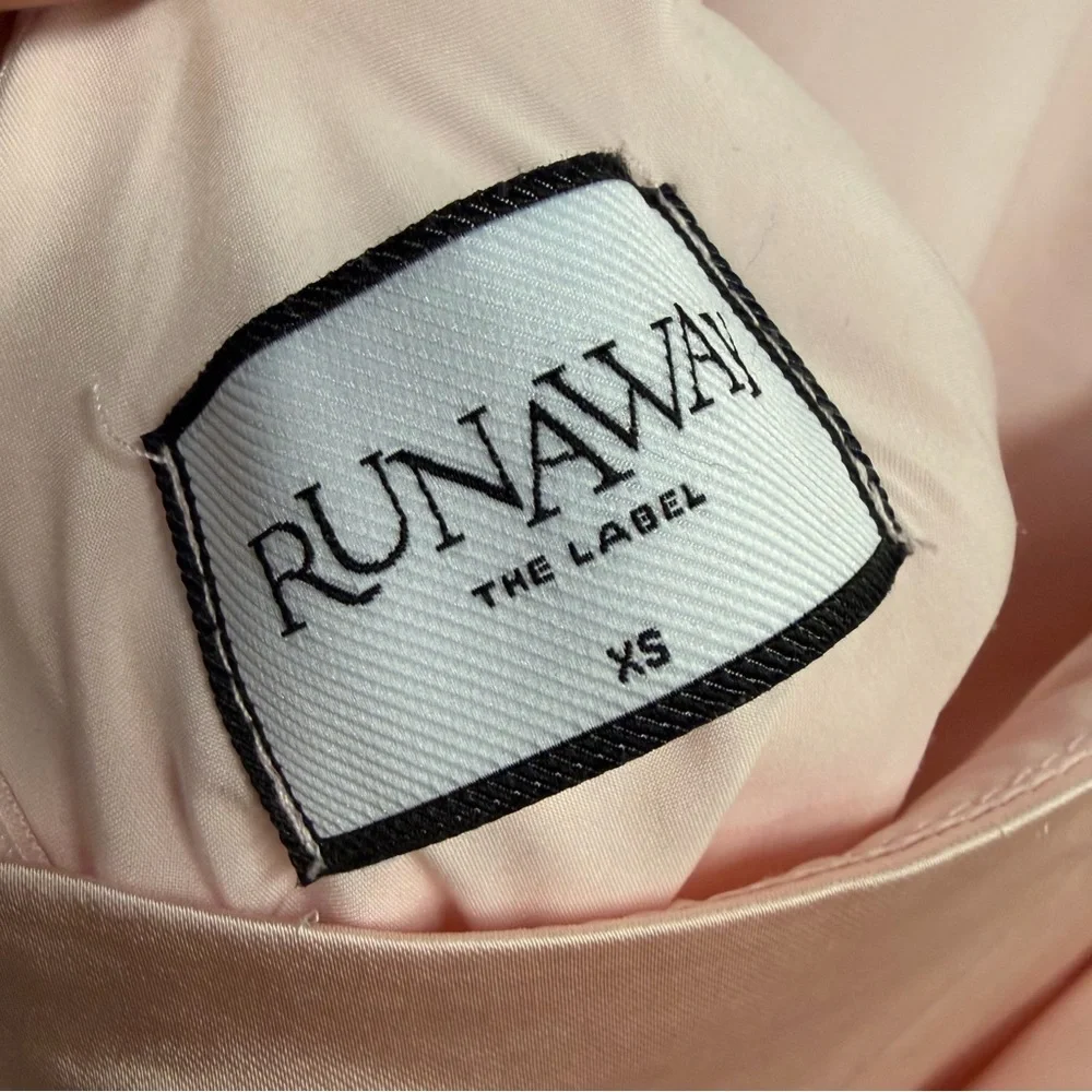 Runaway the Label Raelyn Maxi Dress satin draped Soft Pink gown Revolve XS - Picture 11 of 12